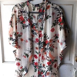 Fashion Magazine Cream,Orange Floral Design size One Size